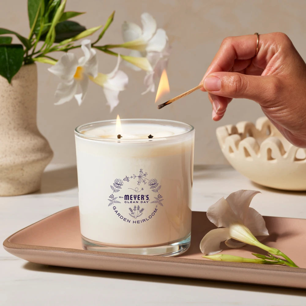 Mrs. Meyers Moonflower Garden Heirloom Candle - with Garden-Inspired Scent