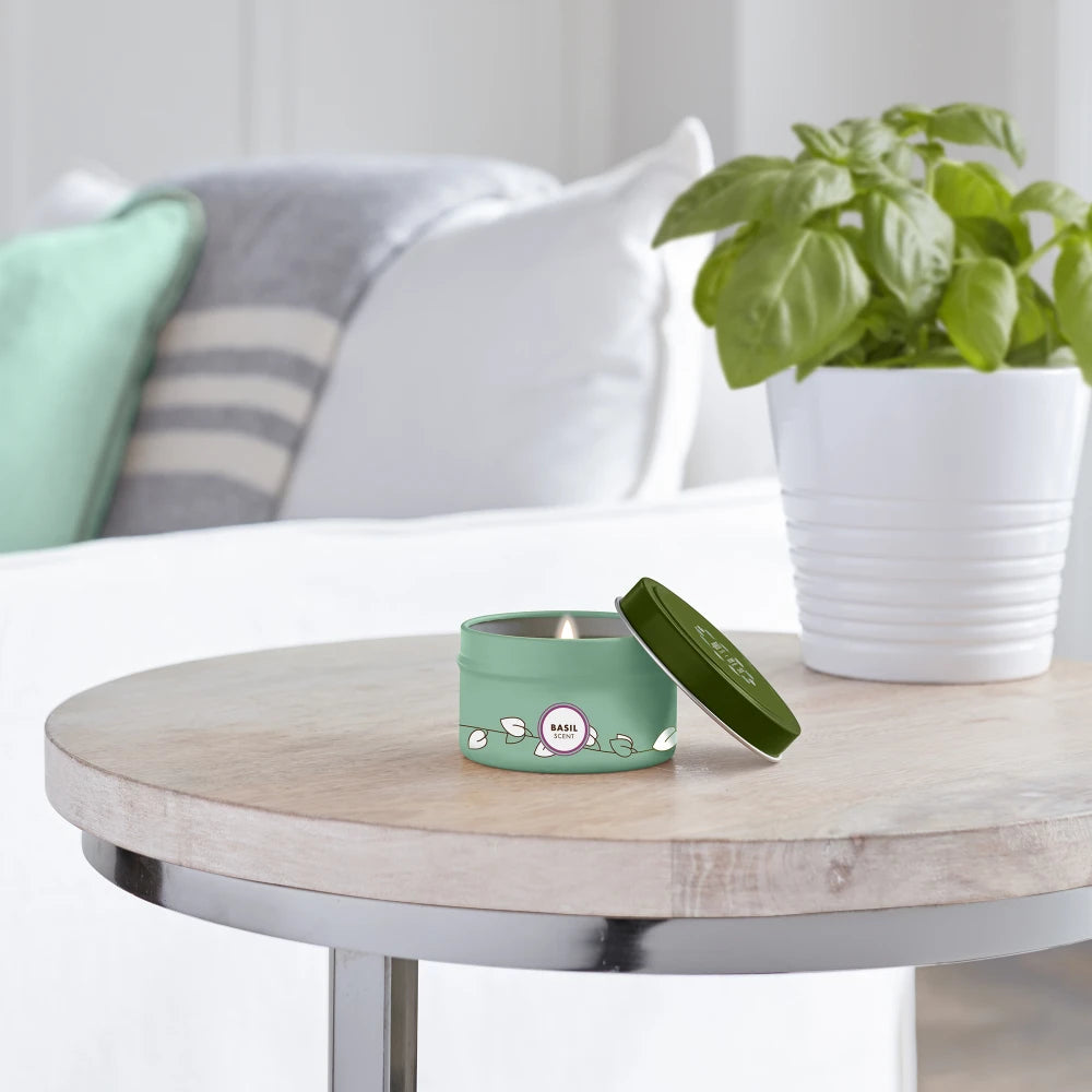Basil Tin Candle Mrs. Meyers - with Garden-Inspired Scent