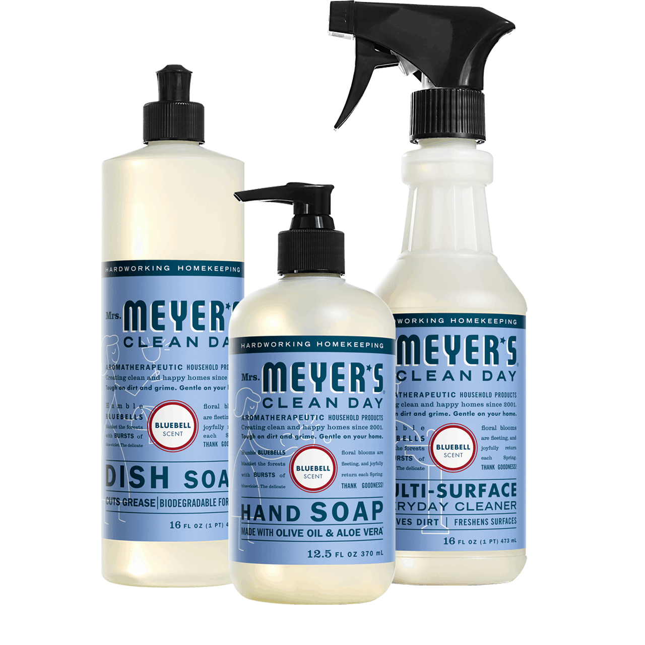 Mrs. Meyers Bluebell Kitchen Basics Set - with Everyday Cleansing