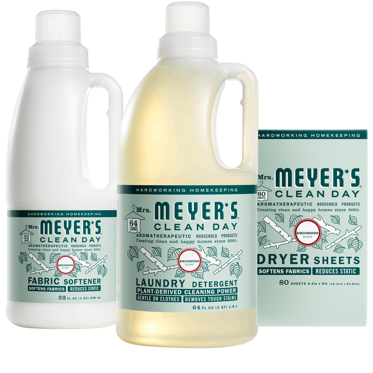Mrs. Meyers Birchwood Laundry Set - with Everyday Fabric Care