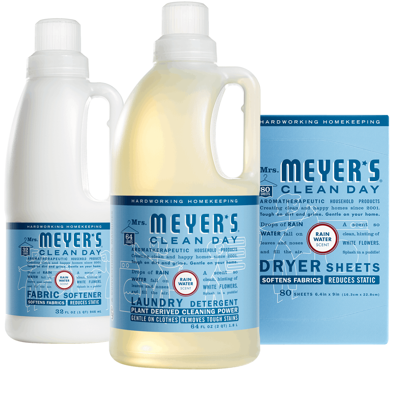 Mrs. Meyers Rain Water Laundry Set - with Everyday Fabric Care