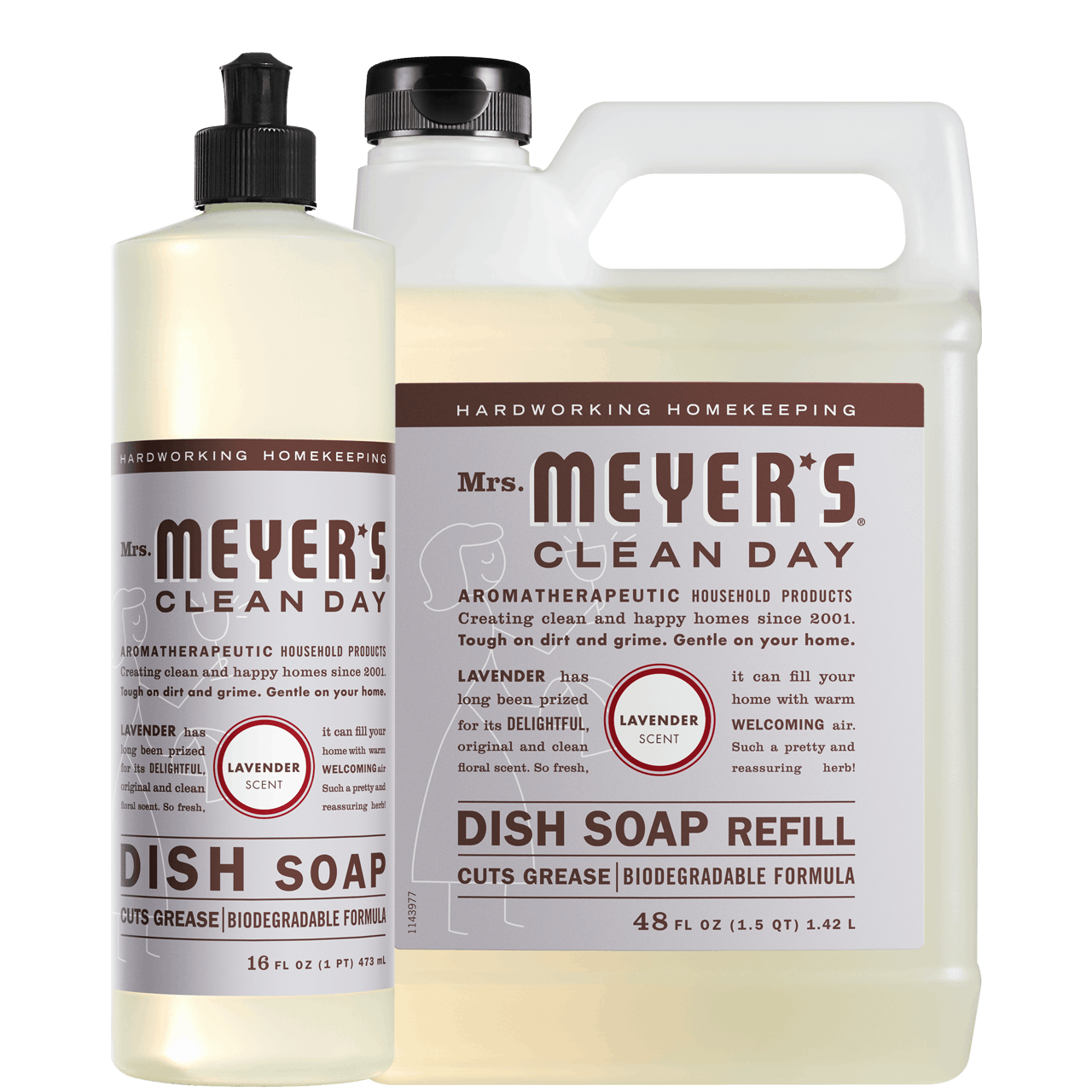 Mrs. Meyers Lavender Dish Soap and Refill Set - with Kitchen Cleanup
