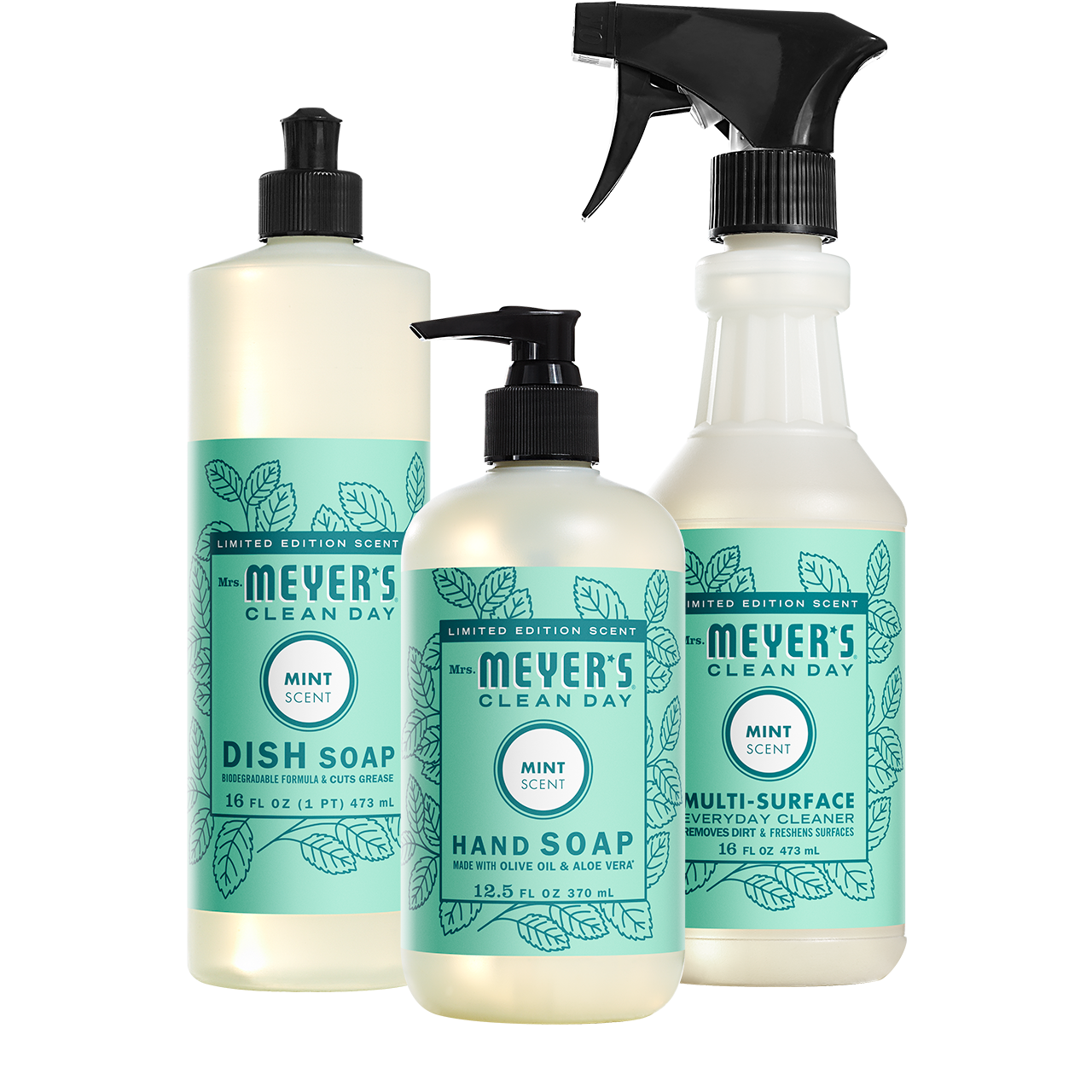 Mrs. Meyers Mint Kitchen Basics Set - with Everyday Cleansing