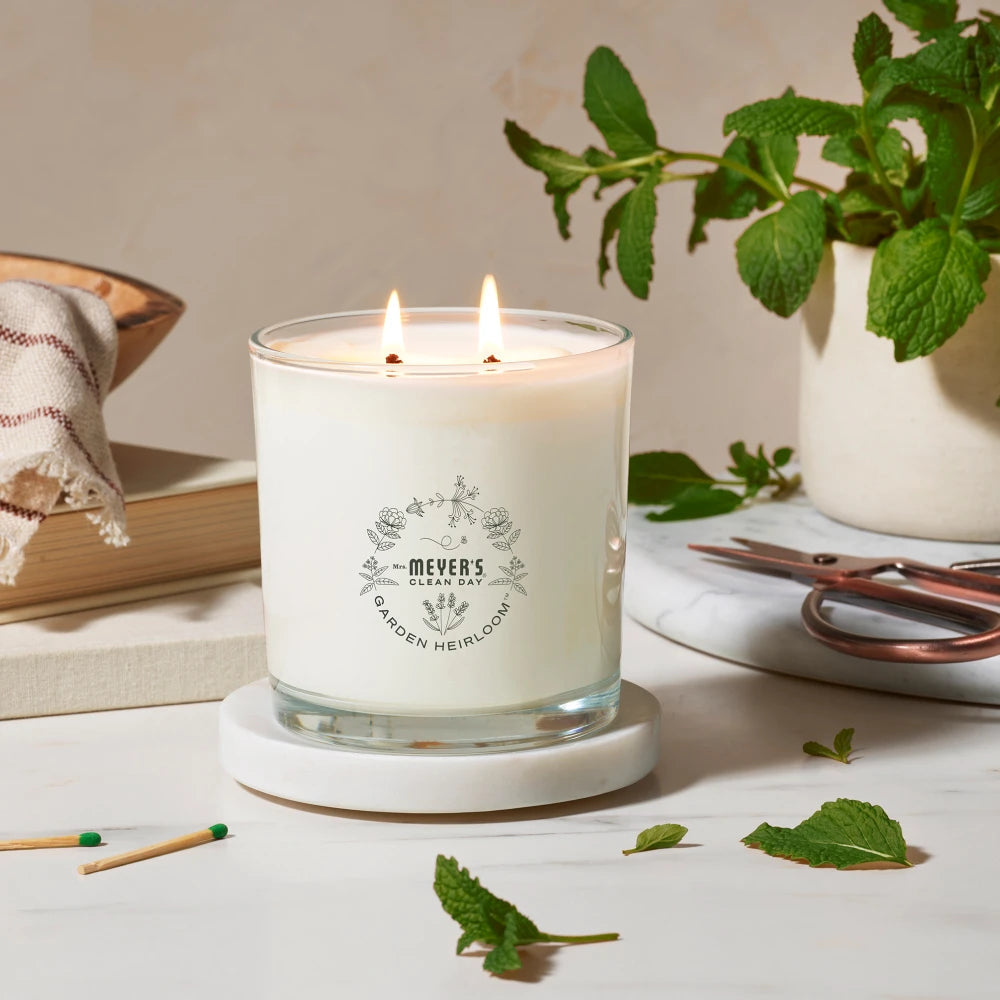 Mrs. Meyers Wild Mint Garden Heirloom Candle - with Garden-Inspired Scent