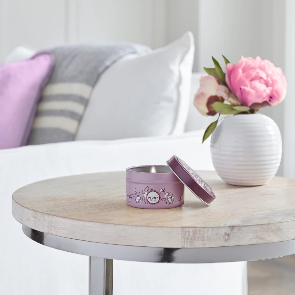 Peony Tin Candle Mrs. Meyers - with Garden-Inspired Scent