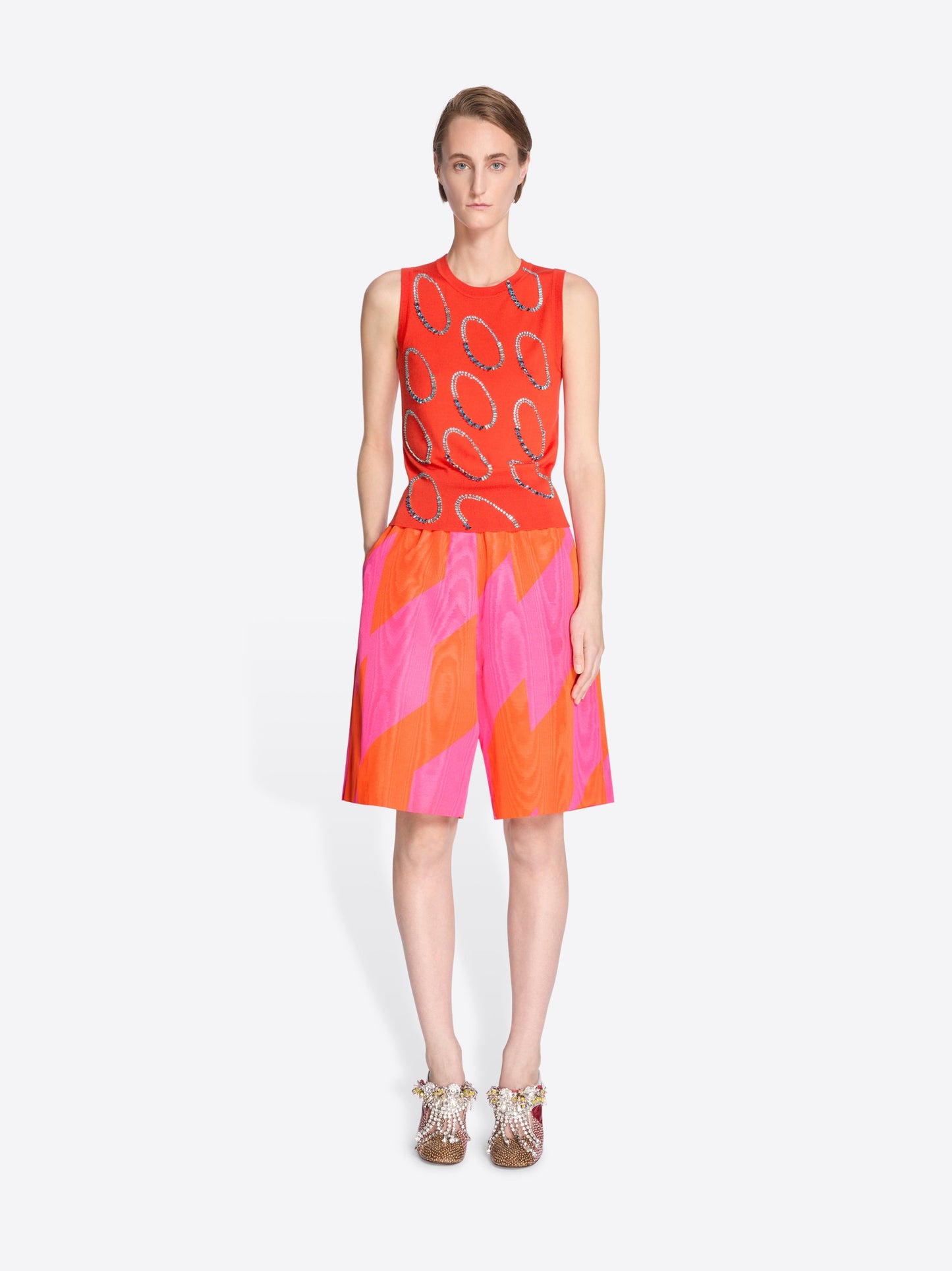 Printed Moirﾨﾦ Shorts
