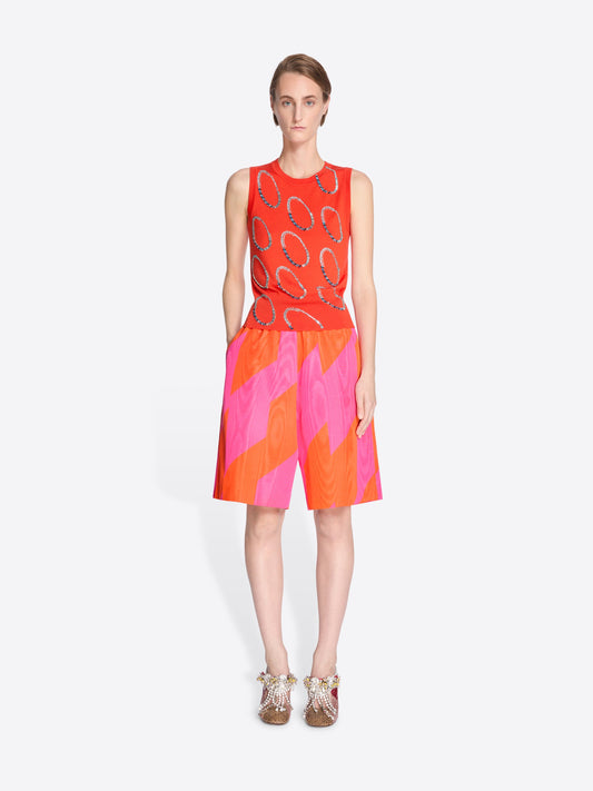 Printed Moirﾨﾦ Shorts