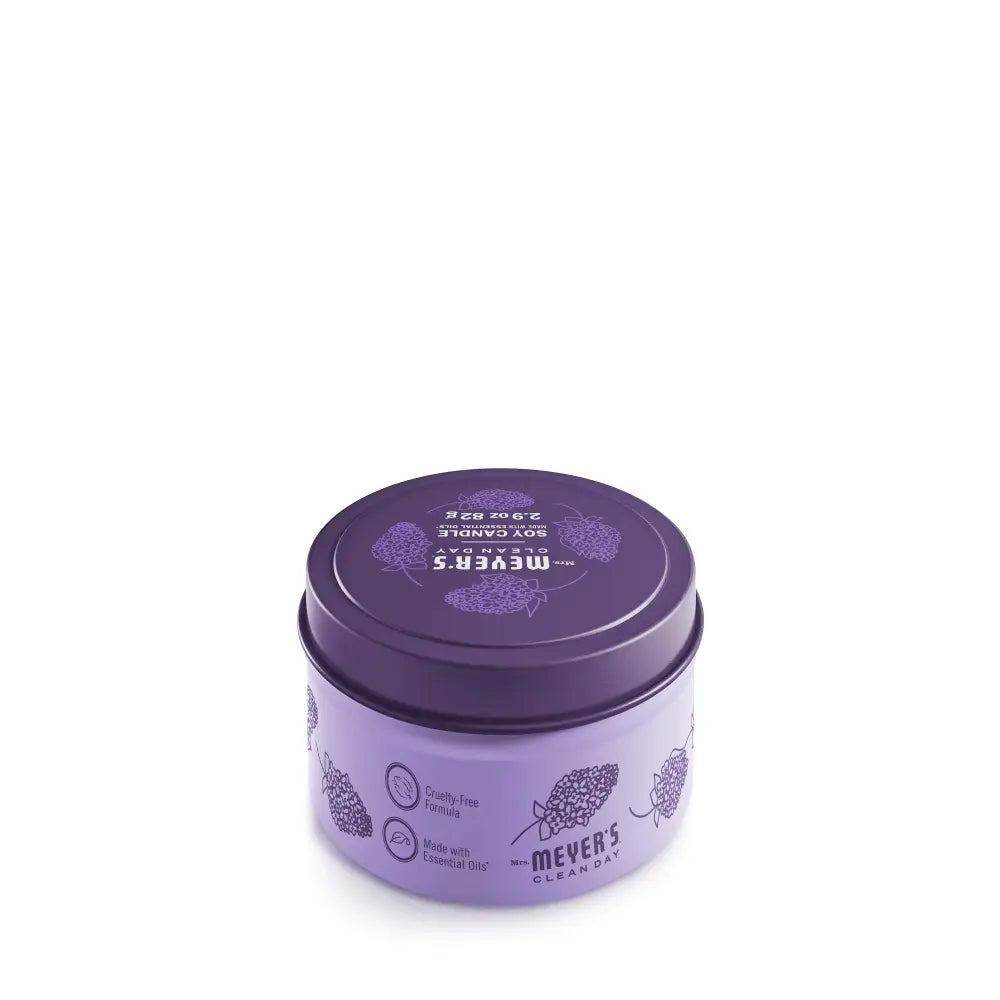 Lilac Tin Candle Mrs. Meyers - with Garden-Inspired Scent