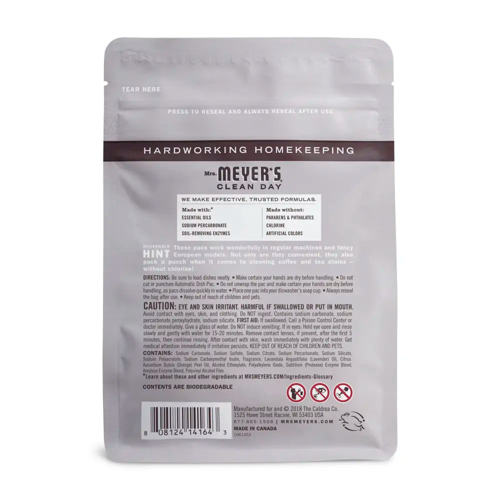 Mrs. Meyers Lavender Automatic Dish Packs - with Kitchen Cleanup