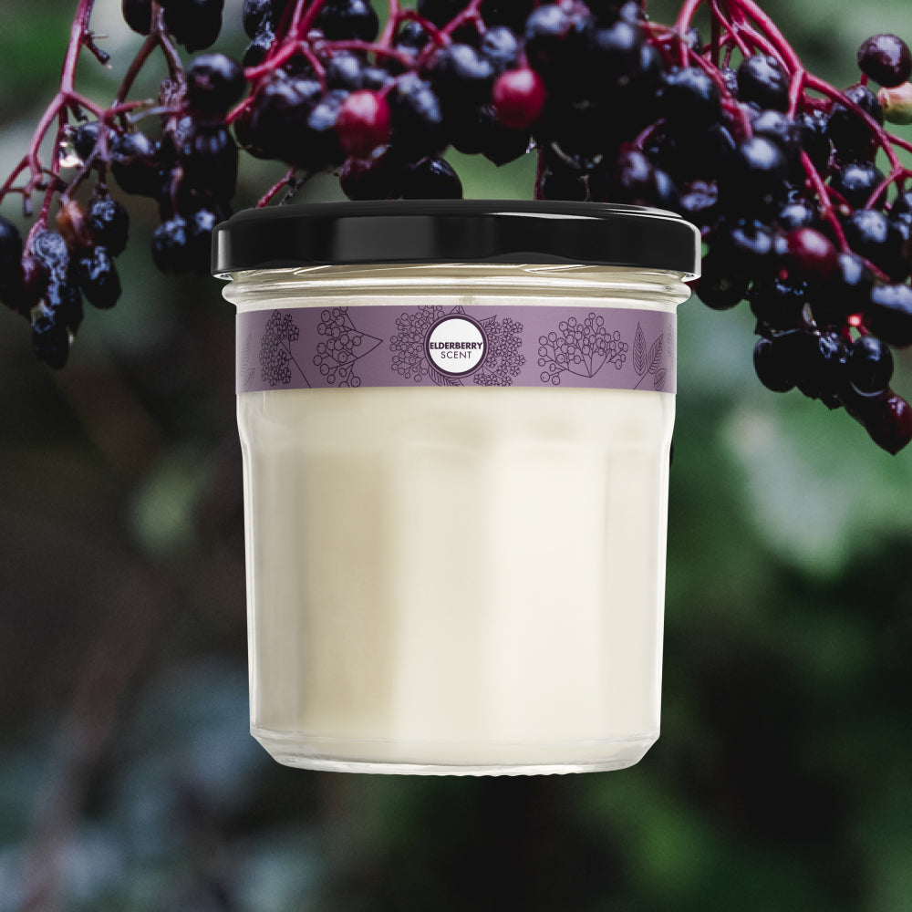 Elderberry Soy Candle Large - with Garden-Inspired Scent