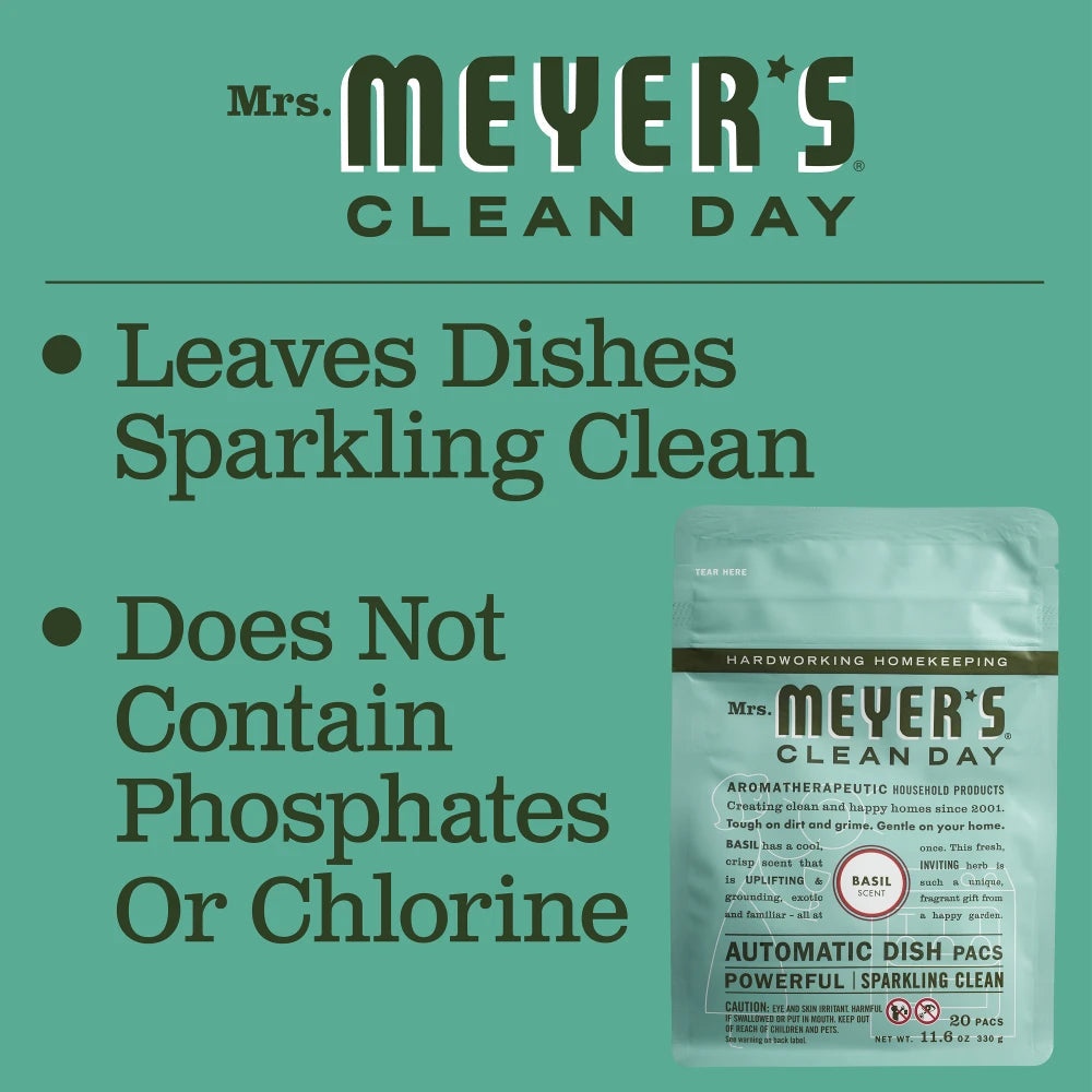 Mrs. Meyers Basil Automatic Dish Packs - with Kitchen Cleanup