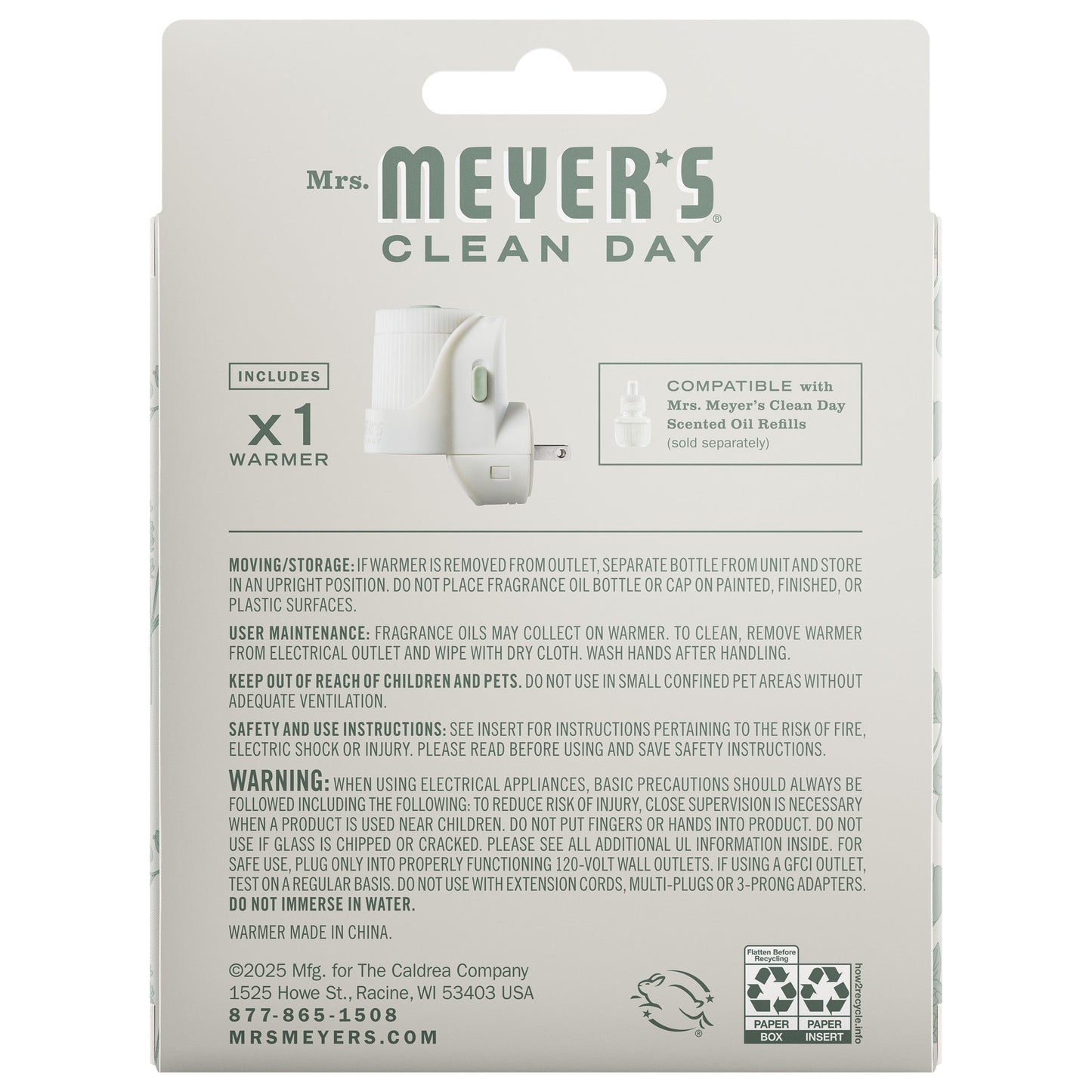 Plug In Oil Warmer - with Garden-Inspired Scent