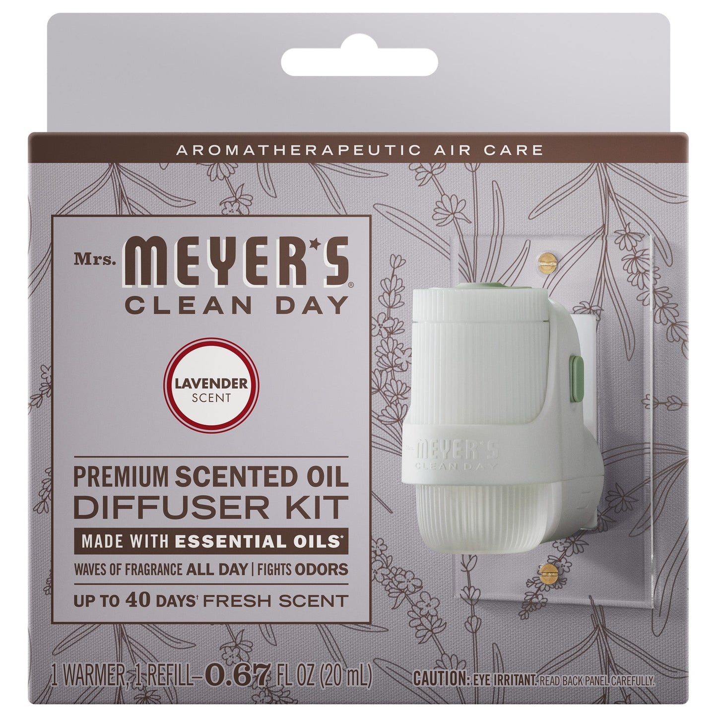 Lavender Plug In Scented Oil Warmer With Refill - with Garden-Inspired Scent