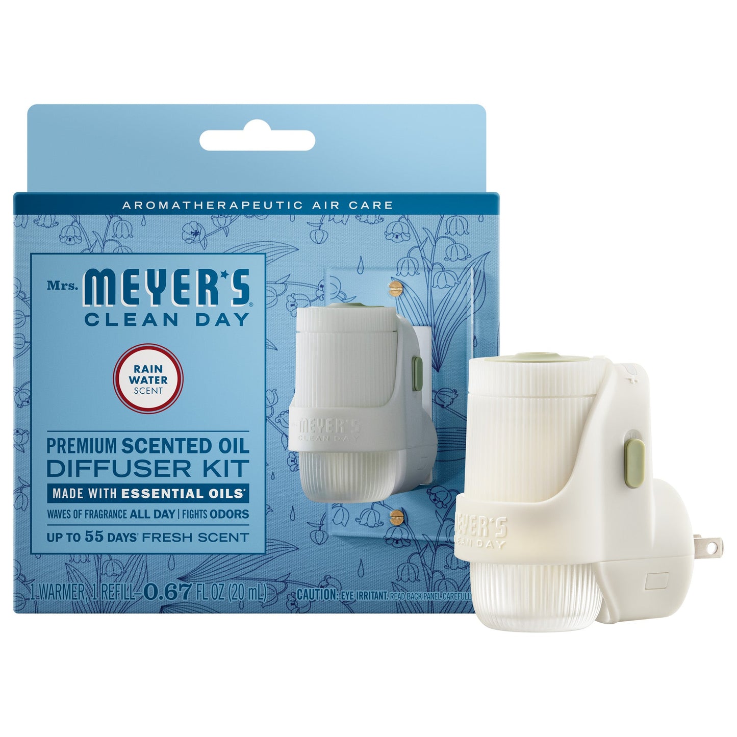 Rain Water Plug In Scented Oil Warmer With Refill - with Garden-Inspired Scent