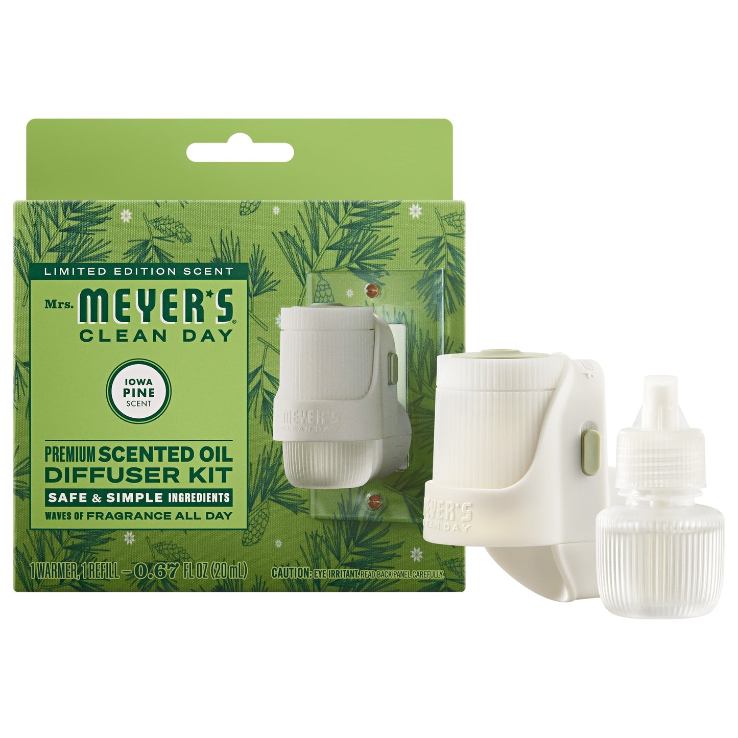 Iowa Pine Plug In Scented Oil Warmer With Refill - with Garden-Inspired Scent