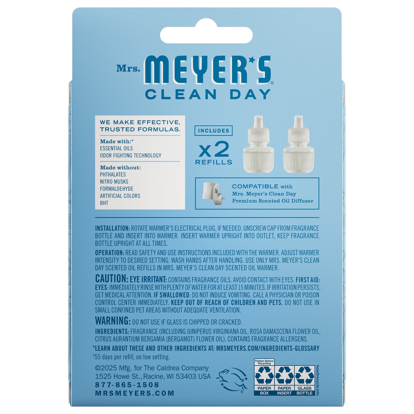 Rain Water Plug In Scented Oil Refill 2 - Pack - with Garden-Inspired Scent