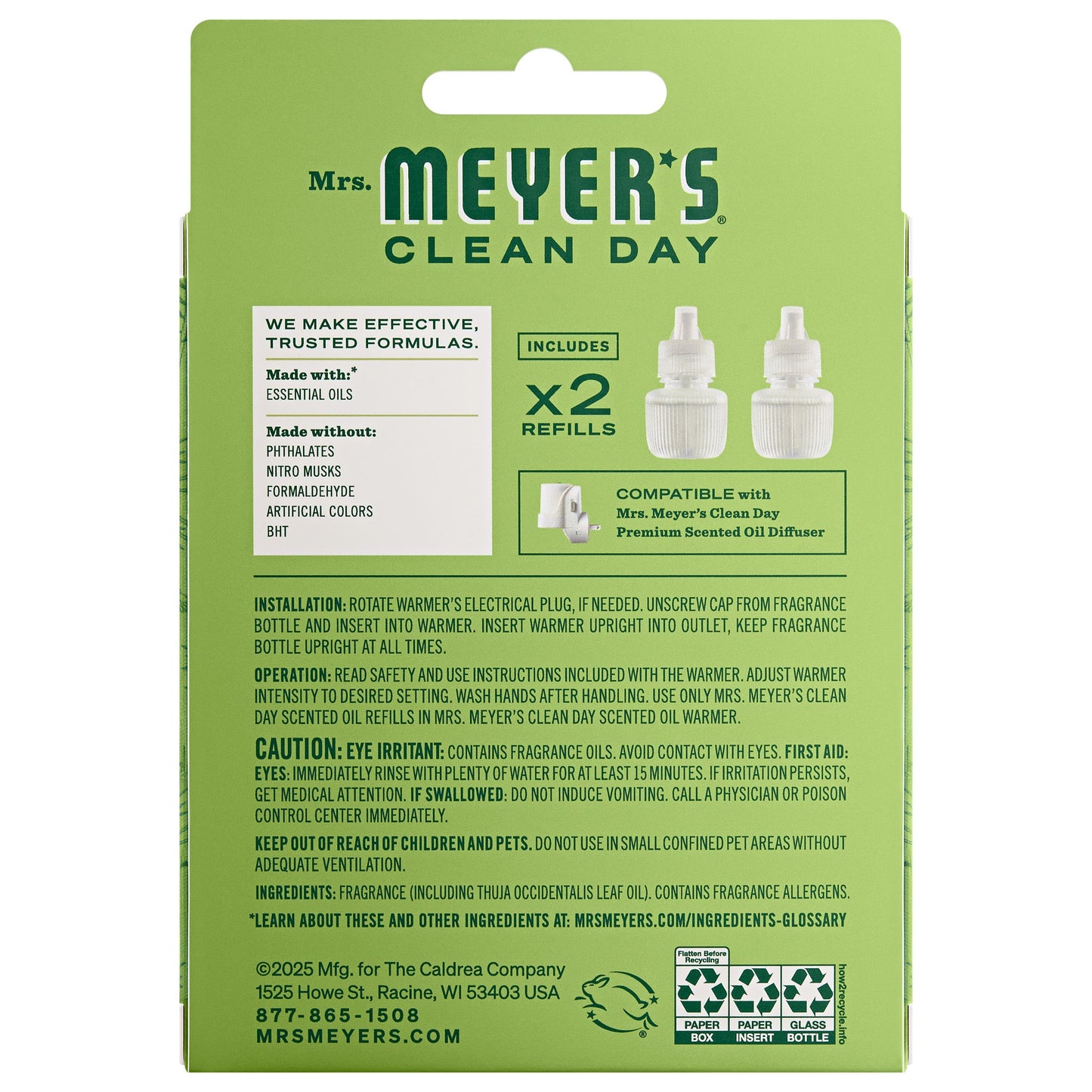 Iowa Pine Plug In Scented Oil Refill 2 - Pack - with Garden-Inspired Scent