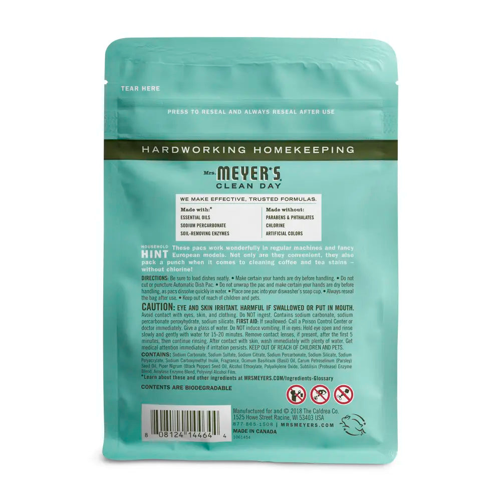 Mrs. Meyers Basil Automatic Dish Packs - with Kitchen Cleanup