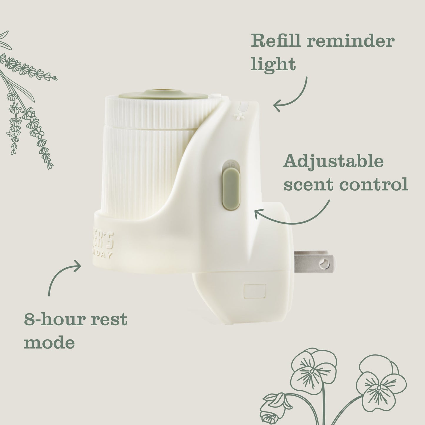 Plug In Oil Warmer - with Garden-Inspired Scent