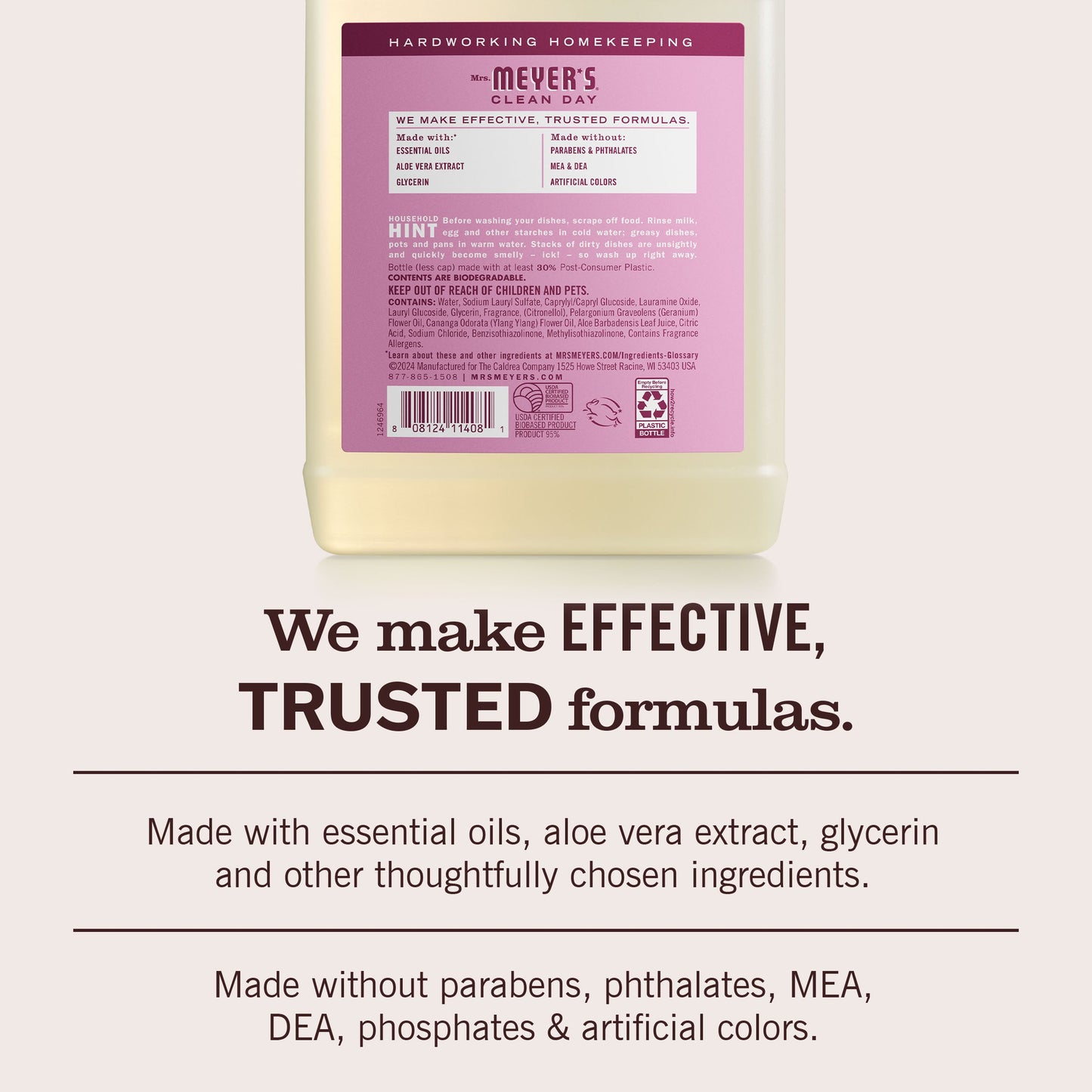Mrs. Meyers Peony Dish Soap Refill - with Kitchen Cleanup