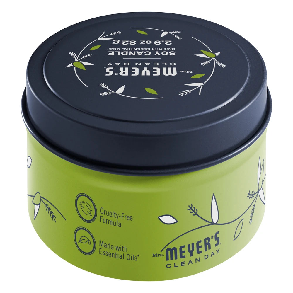 Mrs. Meyers Lemon Verbena Tin Candle - with Garden-Inspired Scent