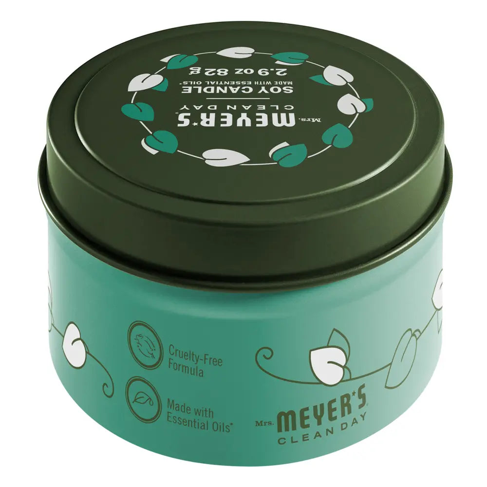 Basil Tin Candle Mrs. Meyers - with Garden-Inspired Scent