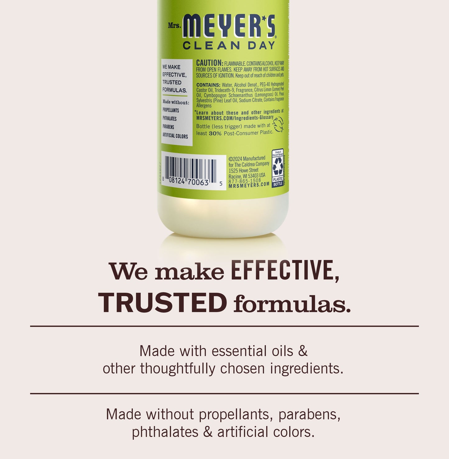 Mrs. Meyers Lemon Verbena Room Freshener - with Garden-Inspired Scent