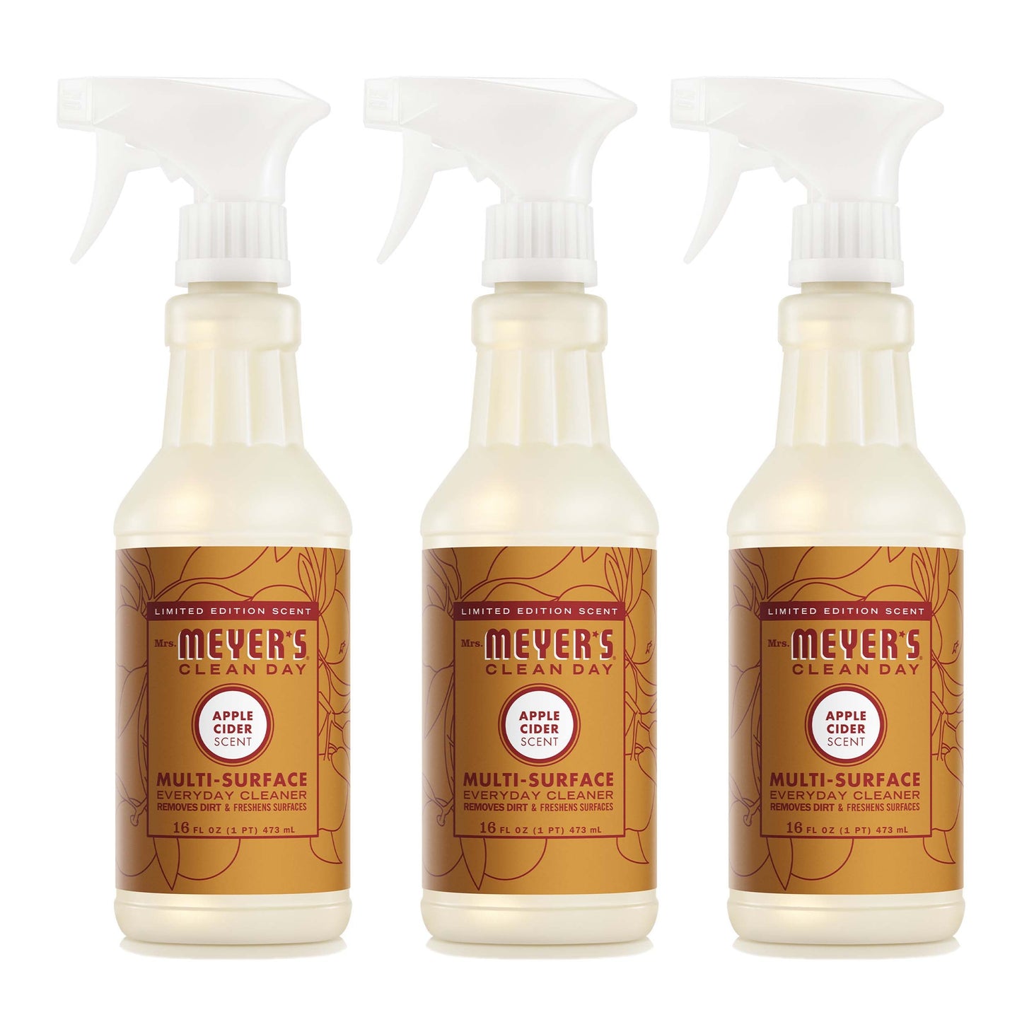 Mrs. Meyers Apple Cider Multi - Surface Everyday Cleaner 3 - count Bundle - with Convenient Multi-Product Use