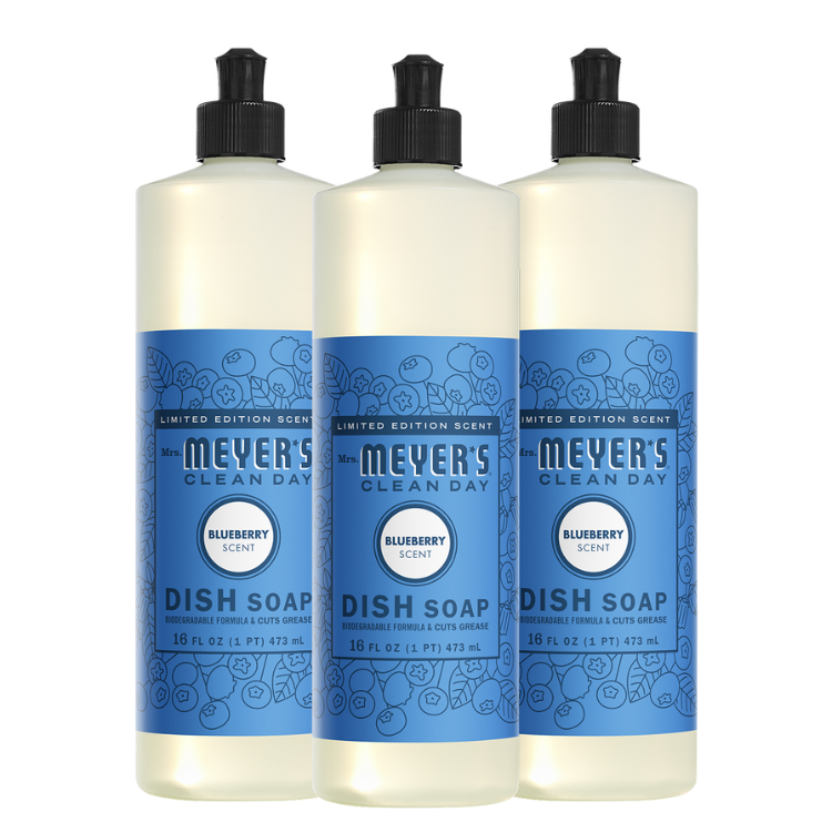 Blueberry Dish Soap 3 - count Bundle - with Kitchen Cleanup