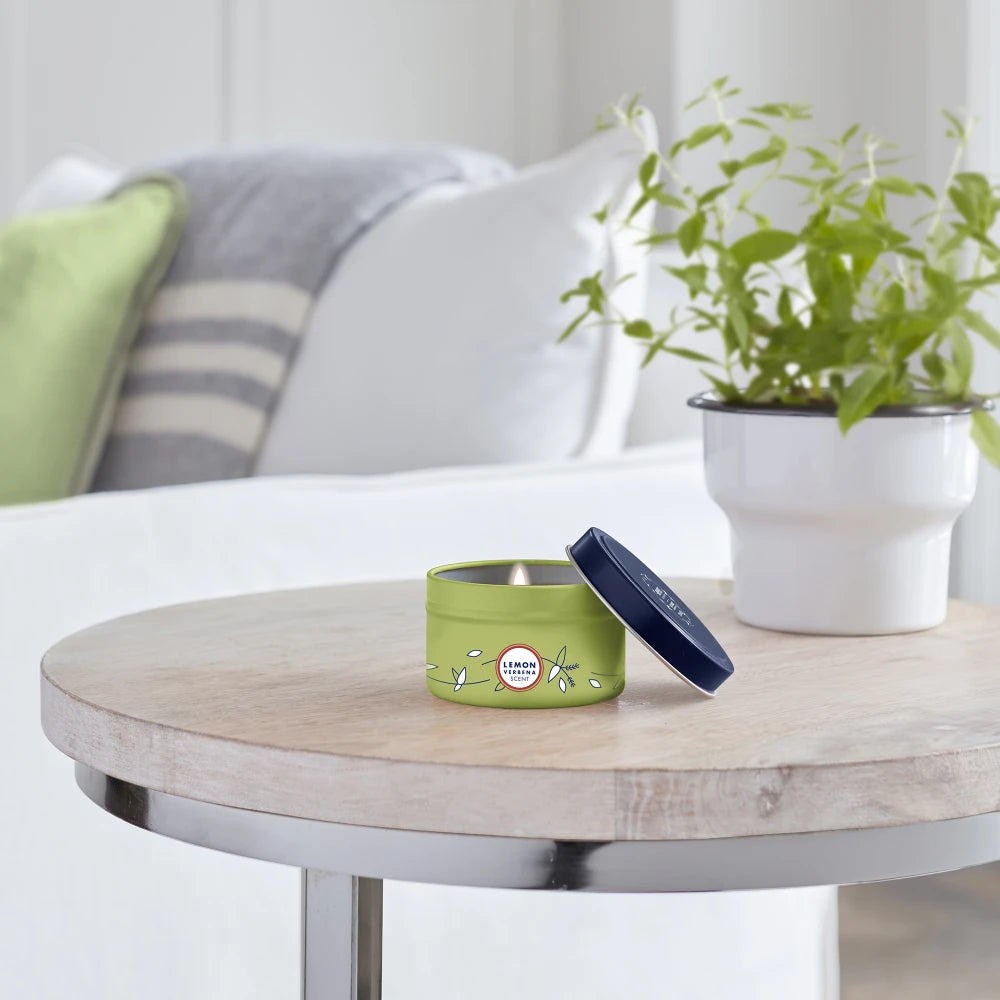 Mrs. Meyers Lemon Verbena Tin Candle - with Garden-Inspired Scent