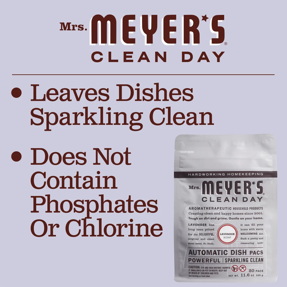 Mrs. Meyers Lavender Automatic Dish Packs - with Kitchen Cleanup