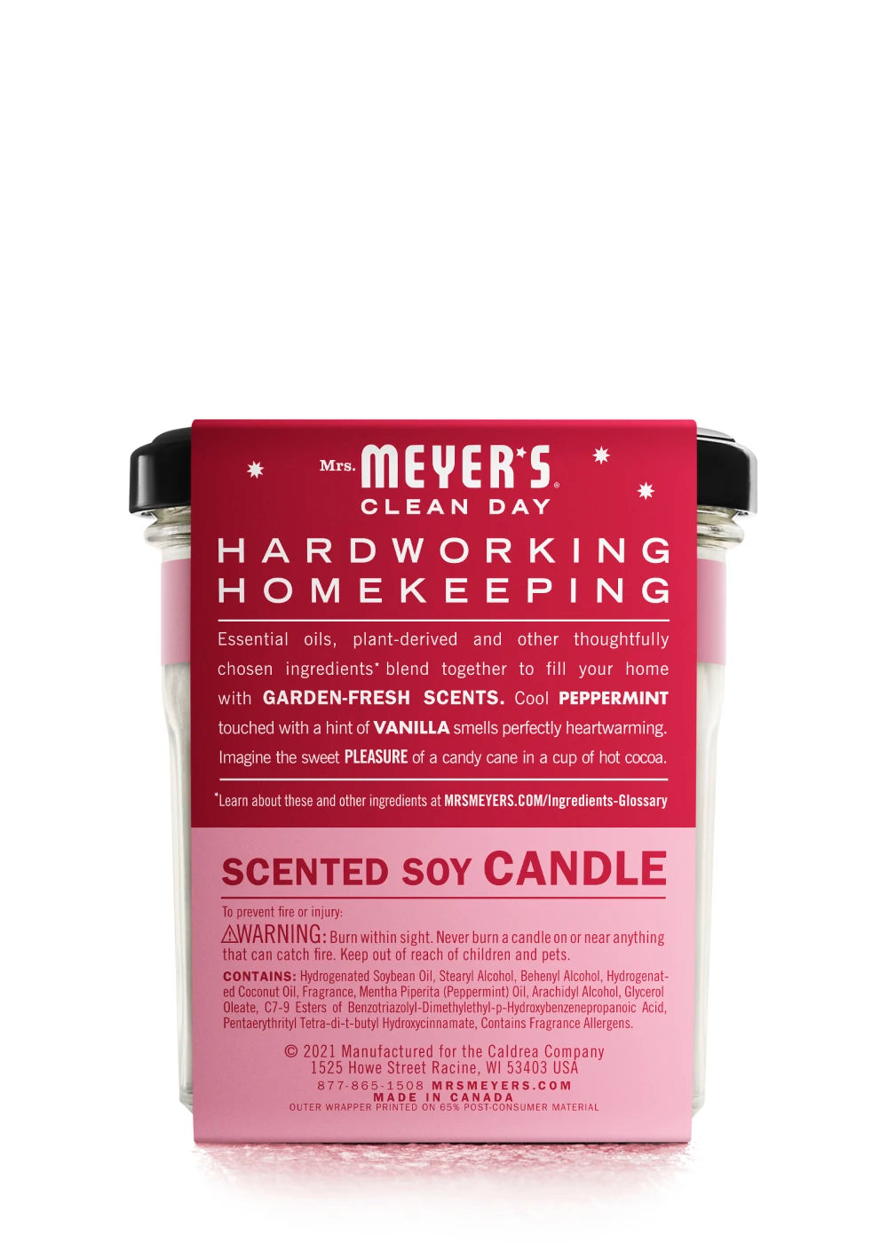 Mrs. Meyers Peppermint Soy Candle Large - with Garden-Inspired Scent