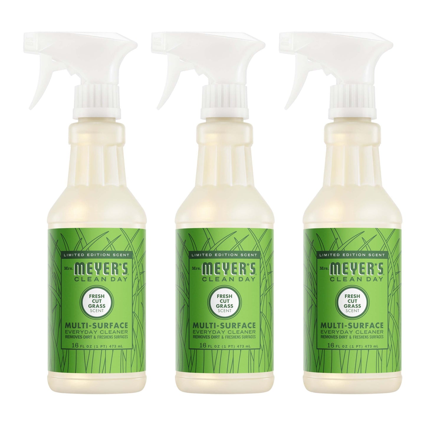 Mrs. Meyers Fresh Cut Grass Multi - Surface Everyday Cleaner 3 - count Bundle - with Convenient Multi-Product Use