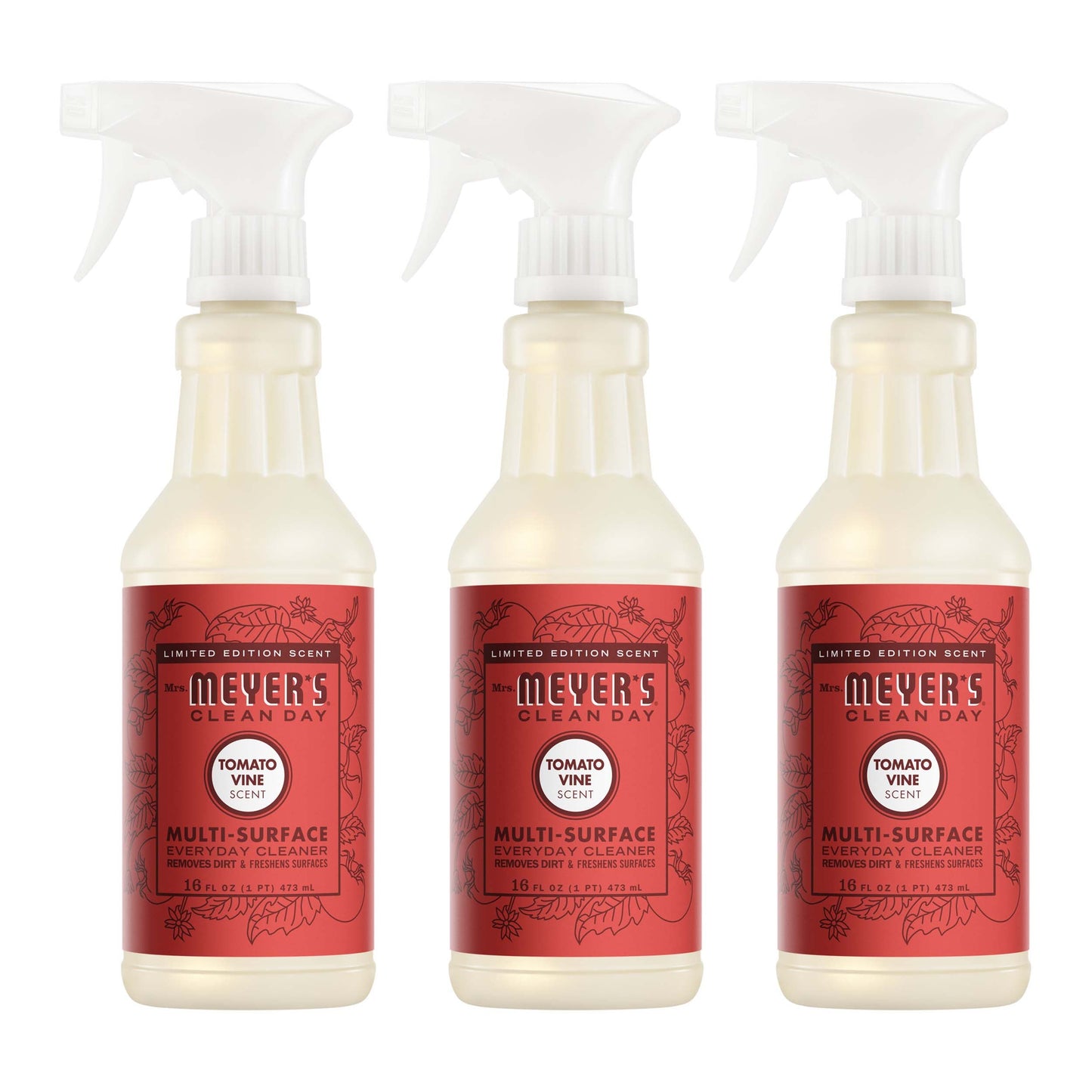 Mrs. Meyers Tomato Vine Multi - Surface Everyday Cleaner 3 - count Bundle - with Convenient Multi-Product Use