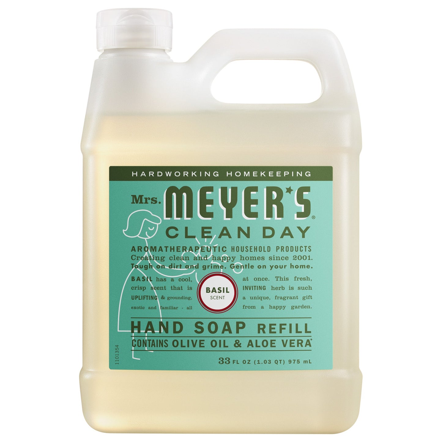 Mrs. Meyers Basil Liquid Hand Soap Refill - with Everyday Cleansing