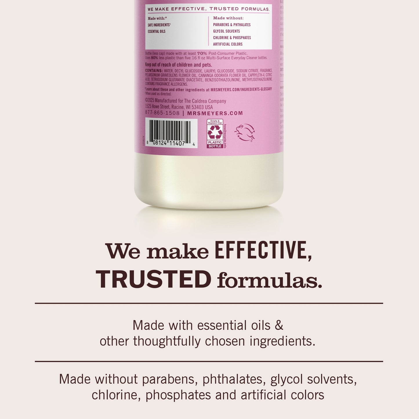 Mrs. Meyers Peony Multi - Surface Concentrate - with Convenient Concentrated Use