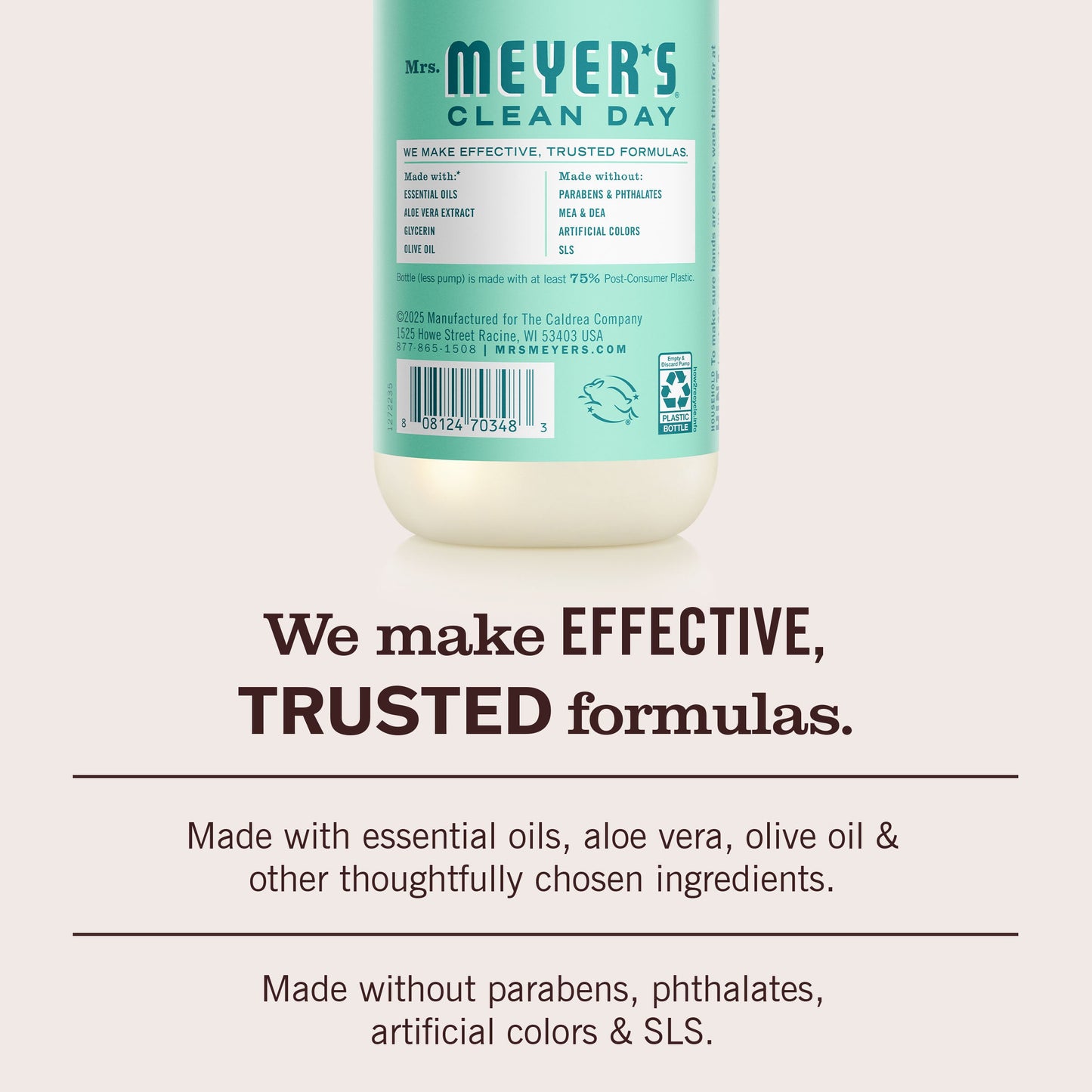 Mrs. Meyers Mint Liquid Hand Soap 3 - count Bundle - with Everyday Cleansing