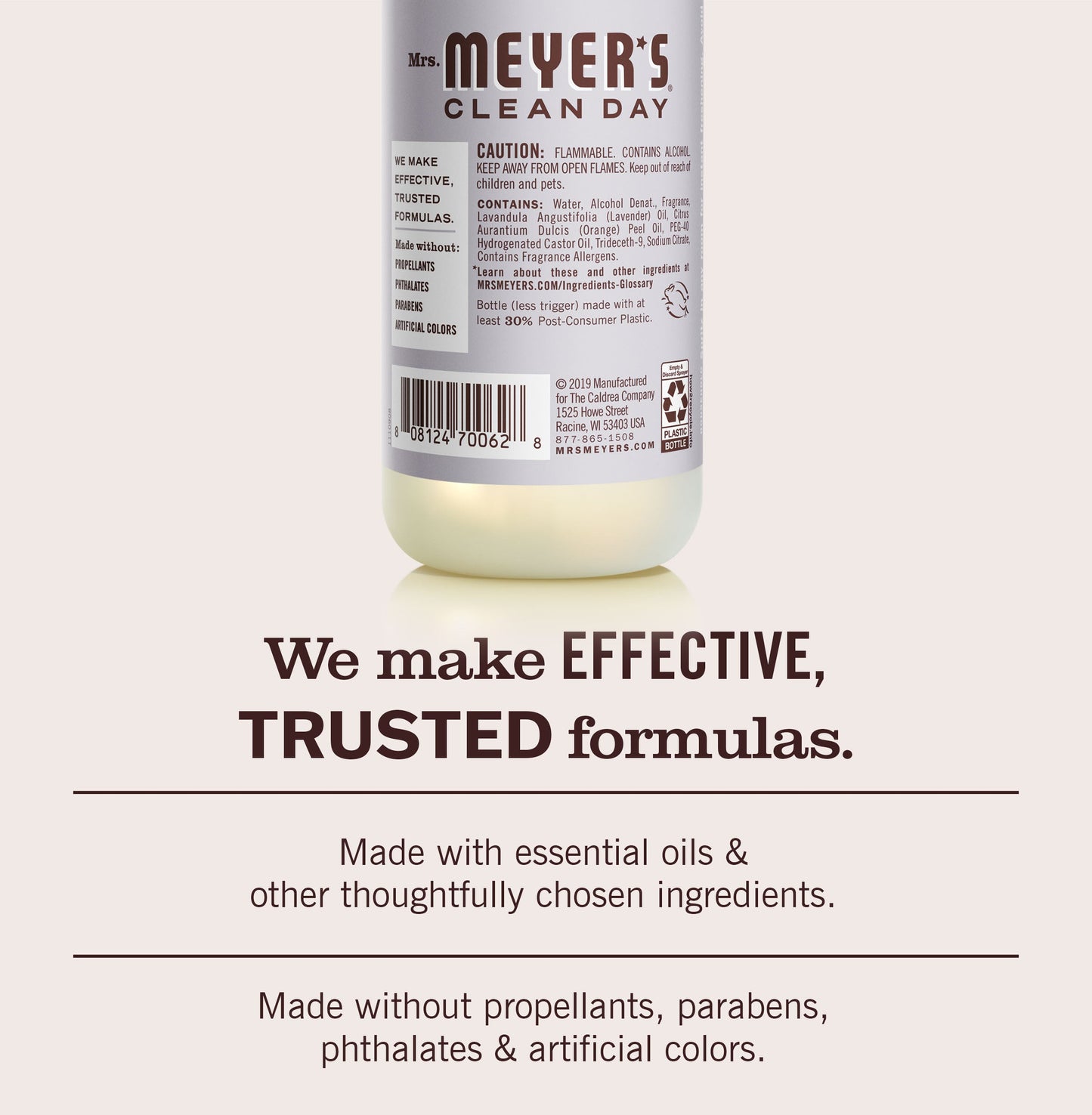 Lavender Room Spray: Non - Aerosolized Room Freshener Mrs. Meyers - with Garden-Inspired Scent