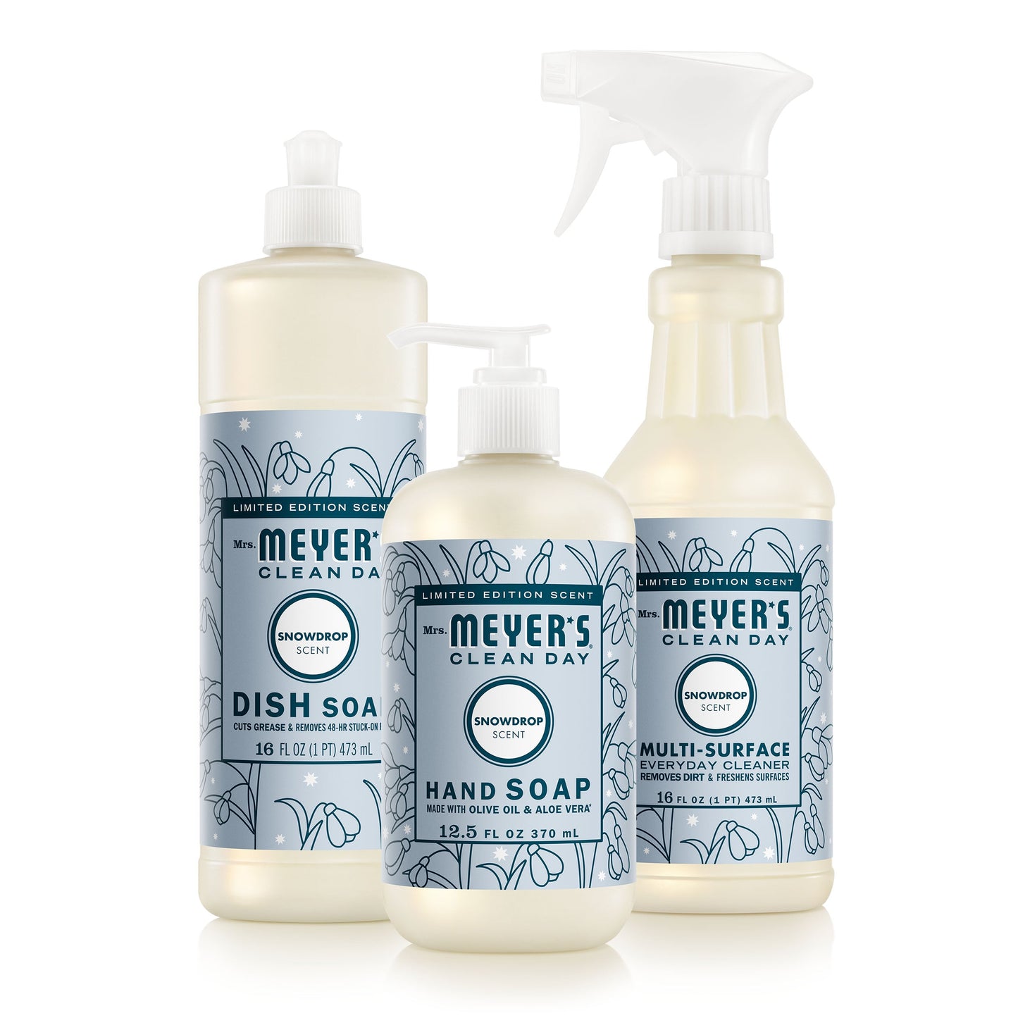 Mrs. Meyers Snowdrop Kitchen Basics Set - with Everyday Cleansing