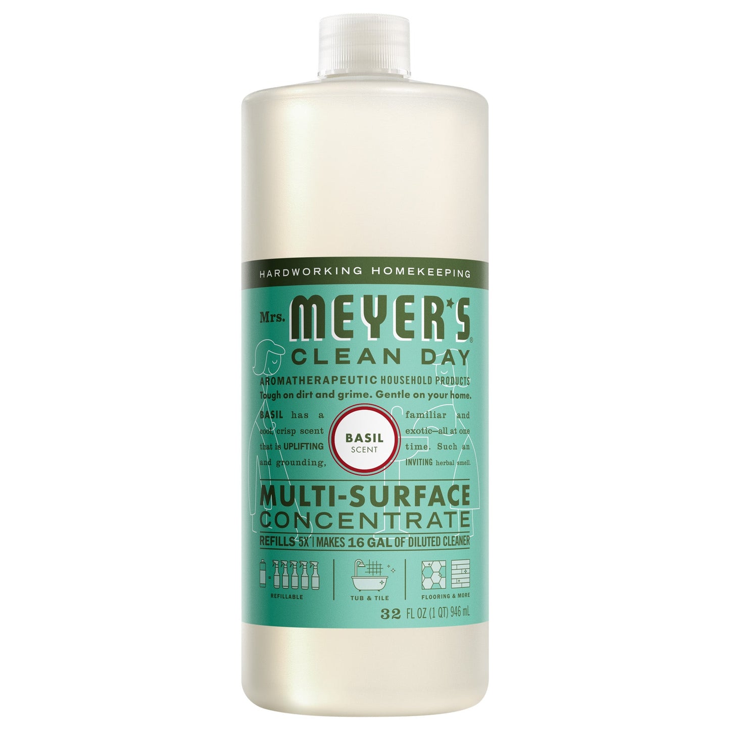 Mrs. Meyers Basil Multi - Surface Concentrate - with Convenient Concentrated Use