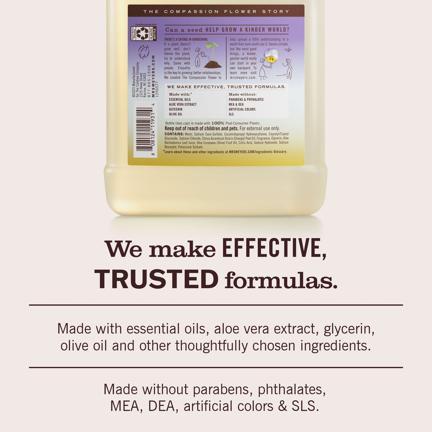 Mrs. Meyers Compassion Flower Liquid Hand Soap Refill - with Everyday Cleansing