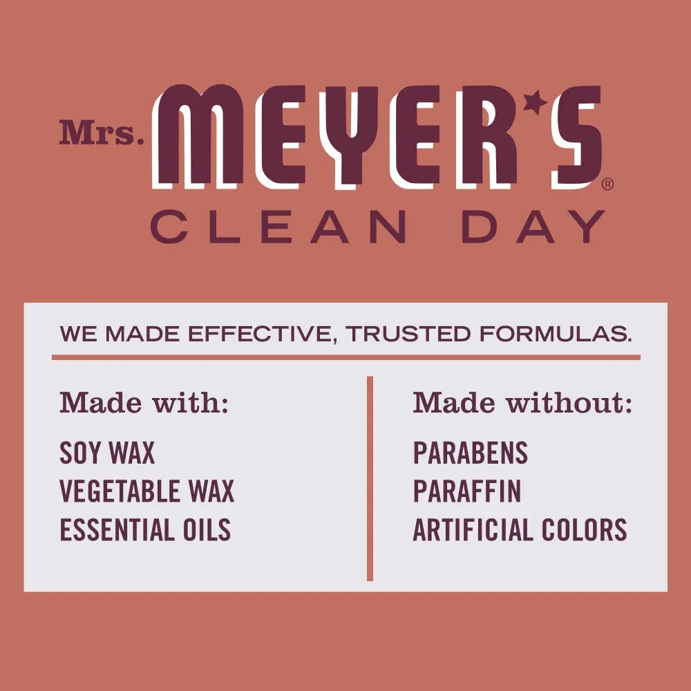Mrs. Meyers Fall Leaves Soy Candle Large - with Garden-Inspired Scent