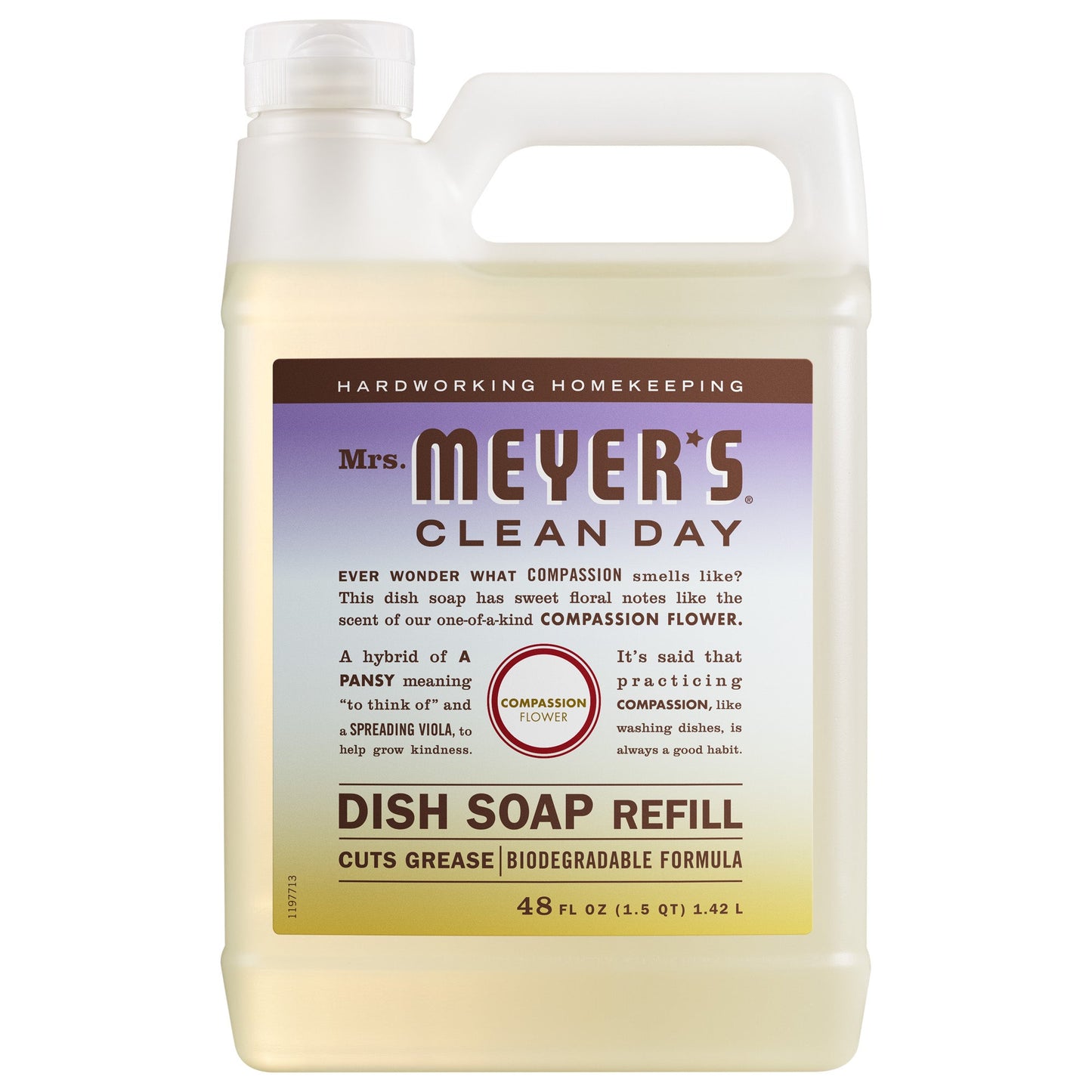 Mrs. Meyers Compassion Flower Dish Soap Refill - with Kitchen Cleanup