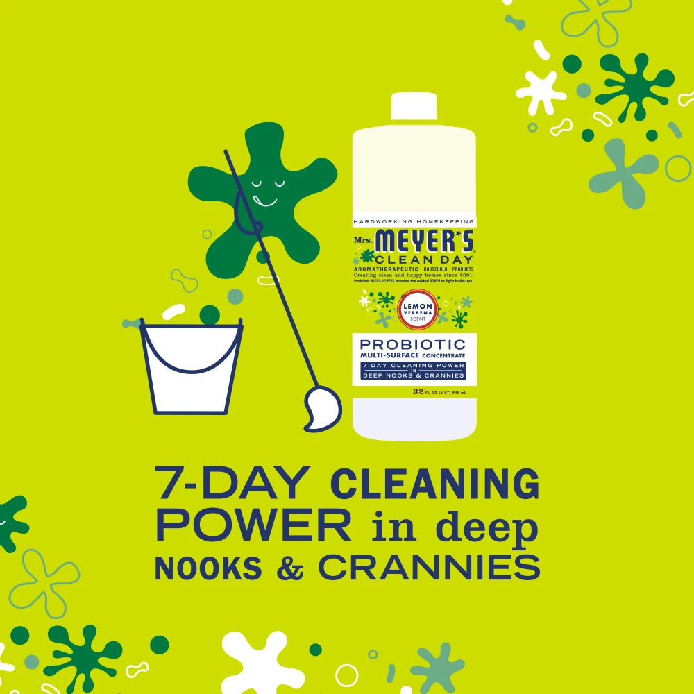 Mrs. Meyers Lemon Verbena Probiotic Multi - Surface Concentrate - with Convenient Concentrated Use