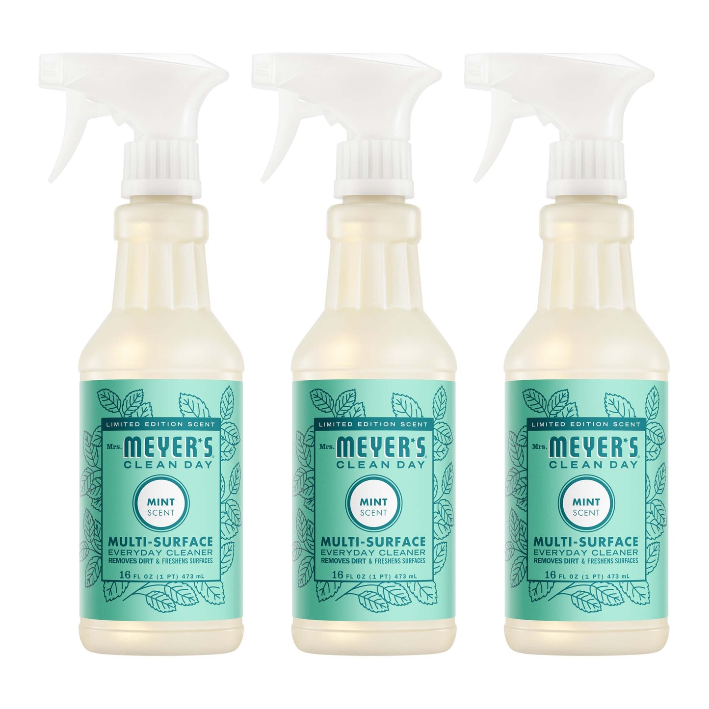 Mrs. Meyers Mint Multi - Surface Everyday Cleaner 3 - count Bundle - with Convenient Multi-Product Use
