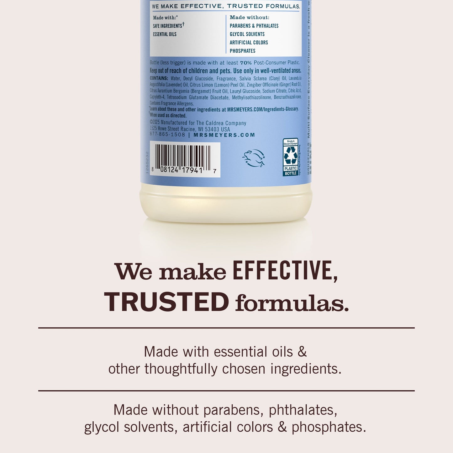 Mrs. Meyers Bluebell Multi - Surface Everyday Cleaner - with Everyday Surface Care