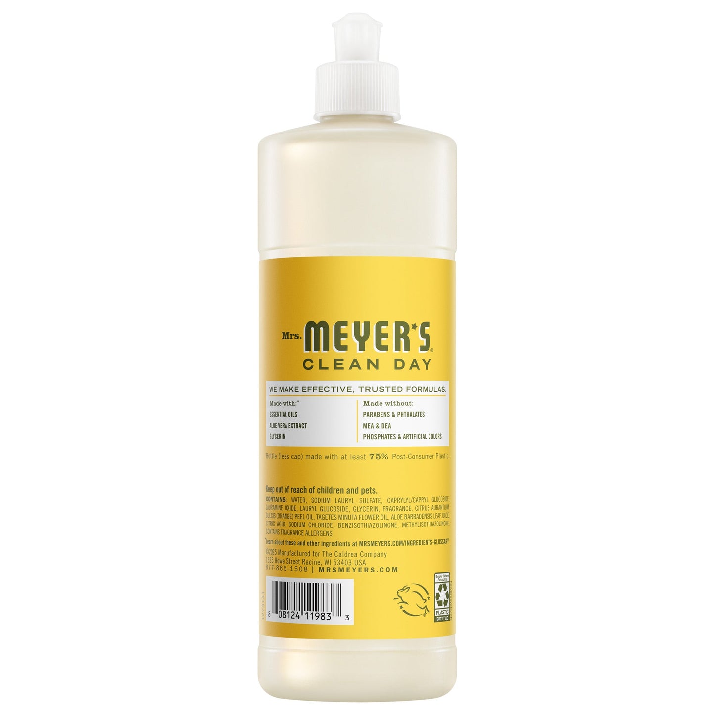 Mrs. Meyers Dandelion Dish Soap 3 - count bundle - with Kitchen Cleanup