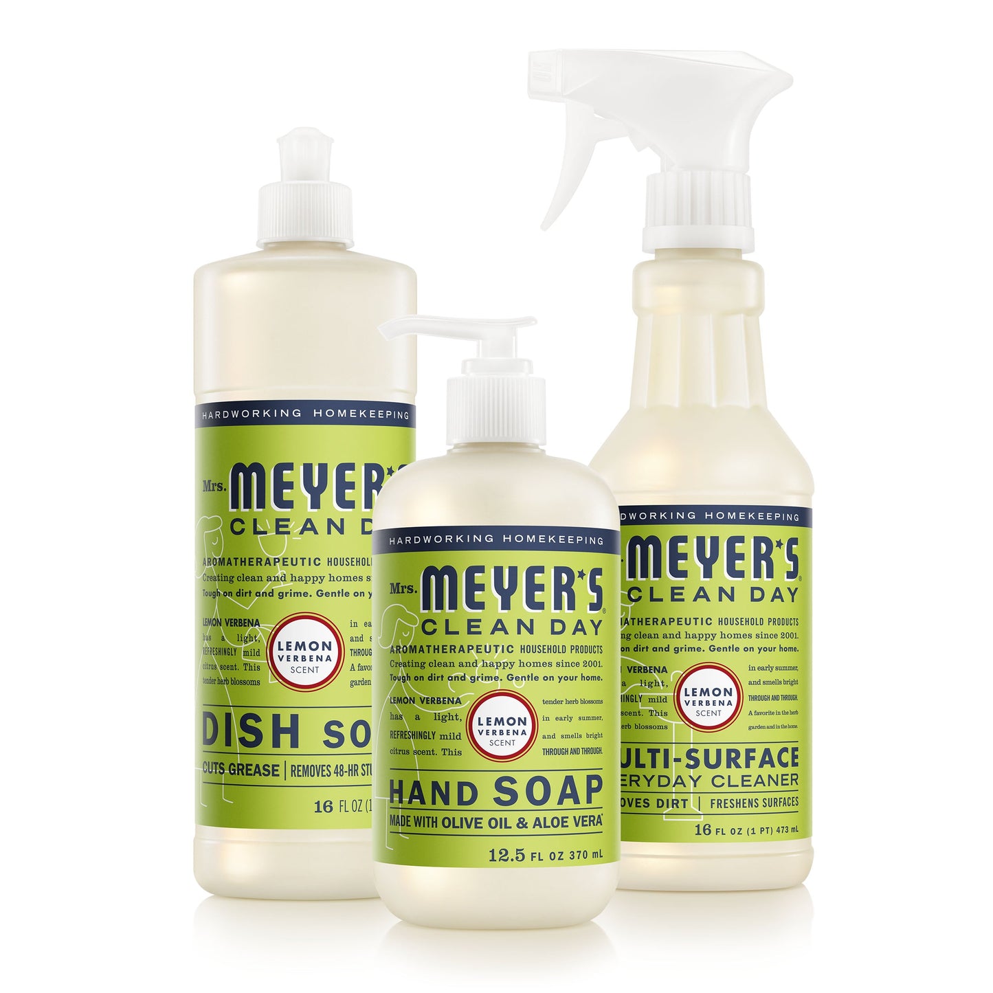 Mrs. Meyers Lemon Verbena Kitchen Basics Set - with Everyday Cleansing