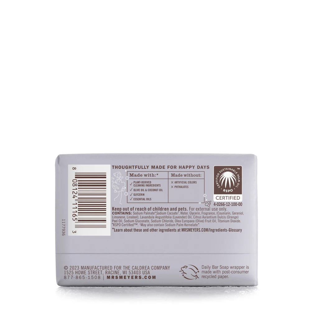 Mrs. Meyers Lavender Daily Bar Soap - with Daily Cleansing
