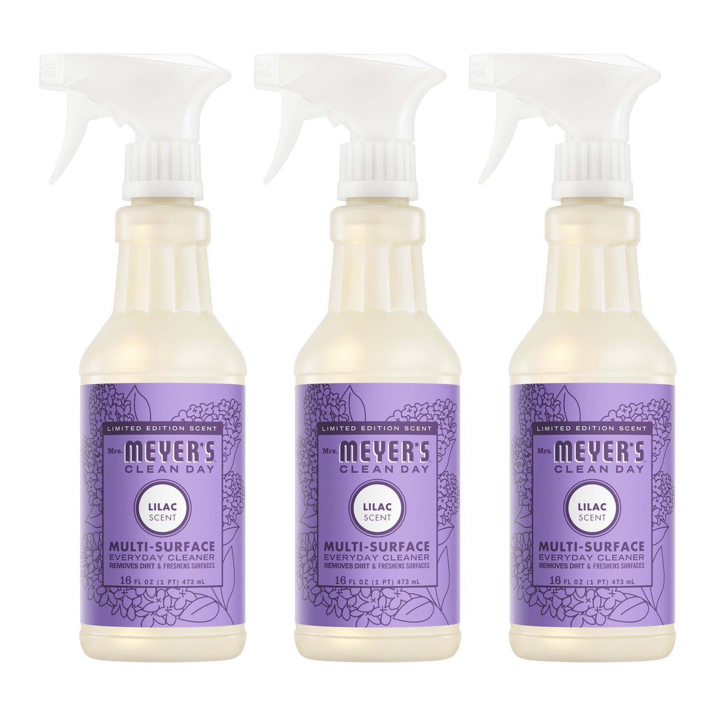 Mrs. Meyers Lilac Multi - Surface Everyday Cleaner 3 - count Bundle - with Convenient Multi-Product Use